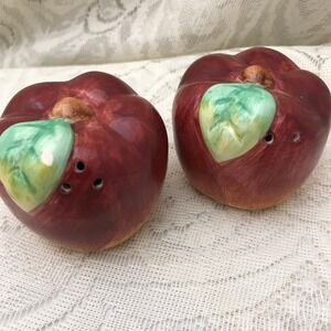 Ceramic‎ Apple Salt and Pepper Shakers, Apple Shaped Fruit Kitchen Decoration